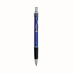 Snap pen with frosted barrel, metal wavy clip and rubberised grip 1