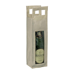 Non-woven fabric bottle bag with transparent plastic window (1 bottle) 1