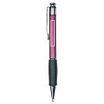 Plastic snap pen with metal clip and rubberised grip 3