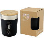 Lagan 330 ml copper vacuum insulated stainless steel tumbler with bamboo lid 4