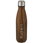 Cove 500 ml vacuum insulated stainless steel bottle with wood print 3