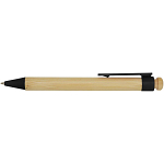 Rattan bamboo and recycled plastic ballpoint pen (black ink) 3