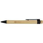 Rattan bamboo and recycled plastic ballpoint pen (black ink) 2