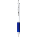 Nash ballpoint pen with white barrel and coloured grip (black ink) 4