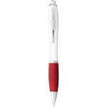 Nash ballpoint pen with white barrel and coloured grip (black ink) 4