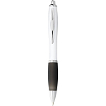 Nash ballpoint pen with white barrel and coloured grip (black ink) 4