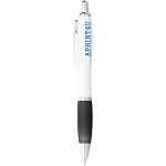 Nash ballpoint pen white barrel and coloured grip 2