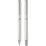 Lucetto recycled aluminium ballpoint and rollerball pen gift set (black ink) 3