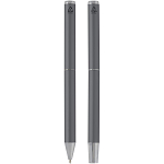 Lucetto recycled aluminium ballpoint and rollerball pen gift set (black ink) 4