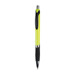 Plastic snap pen with coloured barrel, rubberised grip and chromed details 1