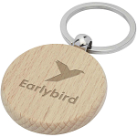 Giovanni beech wood round keychain 3