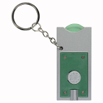 Plastic key ring with shopping trolley token and light 2