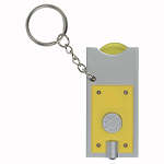 Plastic key ring with shopping trolley token and light 2