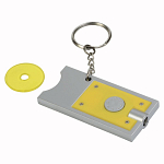 Plastic key ring with shopping trolley token and light 3