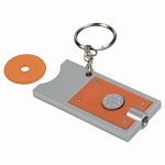 Plastic key ring with shopping trolley token and light 3