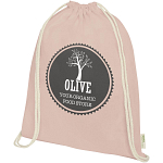 Orissa 100 g/m² organic cotton drawstring bag 5L 2