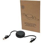 Alasia 5-in-1 100 cm recycled plastic and aluminium retractable data sync and 45W fast charge cable 1