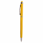 Plastic twist pen with touchscreen rubber tip and metal clip 2