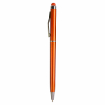 Plastic twist pen with touchscreen rubber tip and metal clip 2