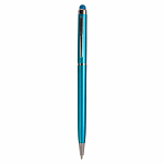 Plastic twist pen with touchscreen rubber tip and metal clip 1