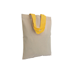 135 g/m2 natural cotton mini shopping bag with coloured short handles 1