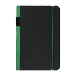 Cardboard notebook with coloured elastic, ruled sheets (100 pages) and inside pocket 1