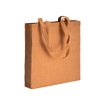 150 g/m2 recycled cotton shopping bag, melange effect, long handles and gusset 1