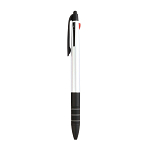 Plastic snap pen with 3 refills in blue, black and red, and touchscreen rubber tip 2