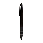 Plastic snap pen with 3 refills in blue, black and red, and touchscreen rubber tip 2