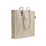 140g/m2 fairtrade® shopping bag, long handles and bellows 1