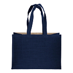 280 g/m2 cotton shopping bag with jute details, long handles and gusset 4