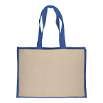 280 g/m2 cotton shopping bag with jute details, long handles and gusset 2