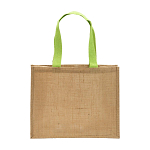 Jute shopping bag, long handles and gusset 2