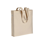 220/g m2 organic cotton shopping bag, long handles and gussets 1