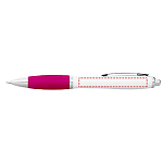 Nash ballpoint pen with white barrel and coloured grip (black ink) 4