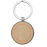 Moreno beech wood round keychain 4