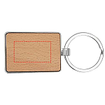 Mauro beech wood rectangular keychain 4