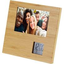 Sasa bamboo photo frame with thermometer