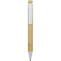 Rattan bamboo and recycled plastic ballpoint pen (black ink)