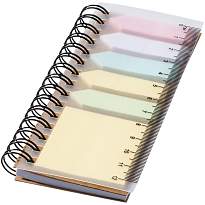 Spinner spiral notebook with coloured sticky notes