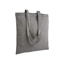 150 g/m2 recycled cotton shopping bag, melange effect, long handles