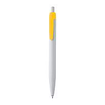 White pen with coloured clip