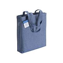 280 g/m2 recycled cotton carbon neutral shopping bag, long handles and gusset