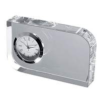 Glass block with small clock