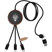 SCX.design C40 5-in-1 rPET light-up logo charging cable and 10W charging pad