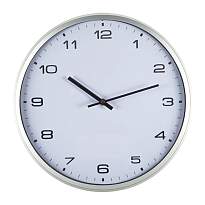 Wall clock with silver frame