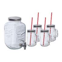 Glass dispenser with 4 jugs