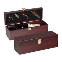 Wine set in wooden box