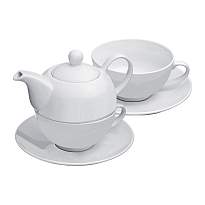 Teapot with cup and coaster