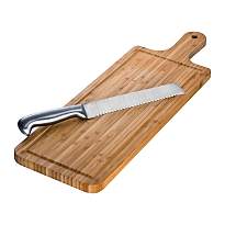 Bamboo choppingboard with knif